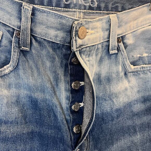 Etica Tyler Vintage Straight Crop Jeans 100% Cotton Shipwreck Size 29 Button Fly - Picture 6 of 10